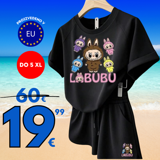 Nov udoben komplet Labubu črne barve