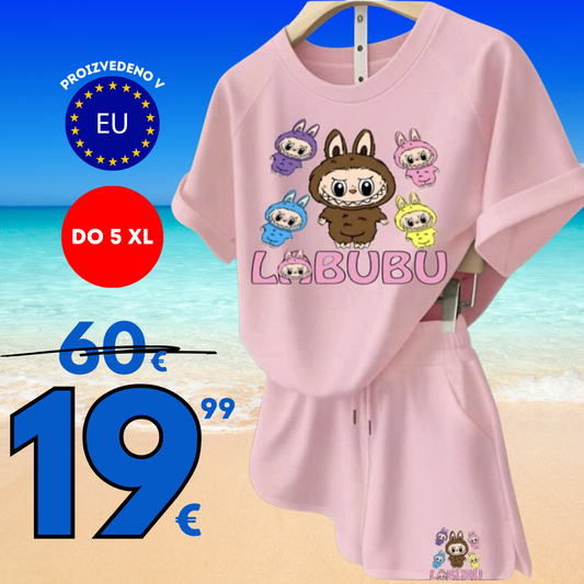 Nov udoben komplet Labubu roza