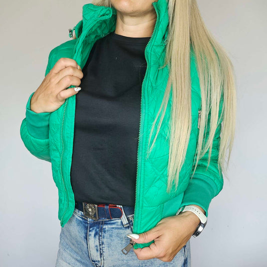 Udobna jakna zelene barve